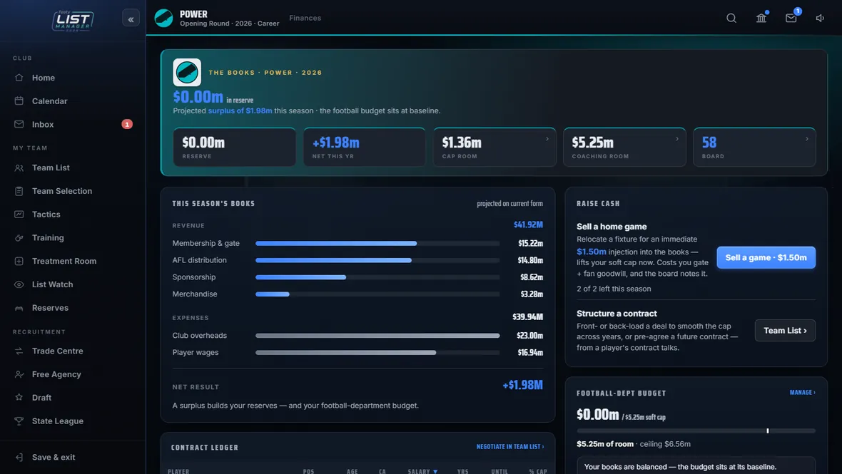 Club finances